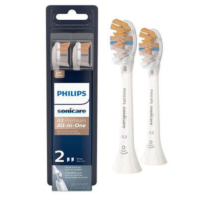 A3 Premium All-in-One Standard Sonicare Toothbrush Heads, White, 2/Pk