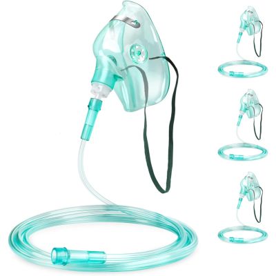 1/Pack Oxygen ELONGATED Mask with 7' Standard Tube Connector Medium Concentration Adult/Child Latex Free Soft & Flexible