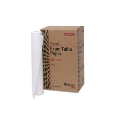 Exam Table Paper, 18" x 225 ft, White, Smooth, 12/cs -  Pro Advantage