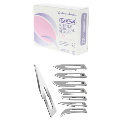 GLASSVAN Stainless Steel Surgical Blades, 100/pk - Myco Medical